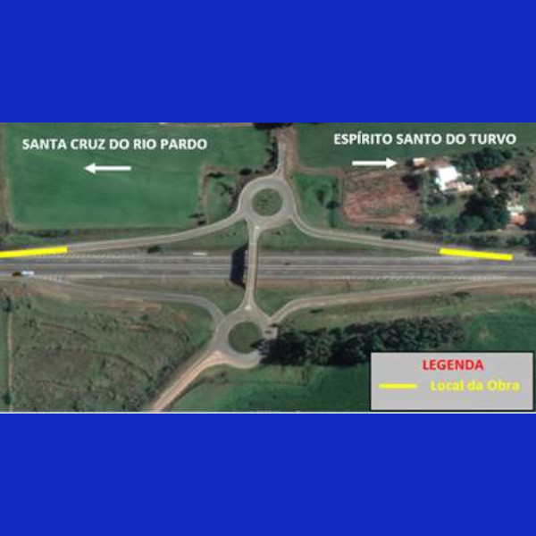 Obras alteram trânsito em alças da SP-225, em Santa Cruz do Rio Pardo