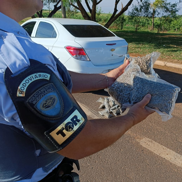 Polícia Militar Rodoviária prende homem com vários pacotes de skunk; VEJA VÍDEO