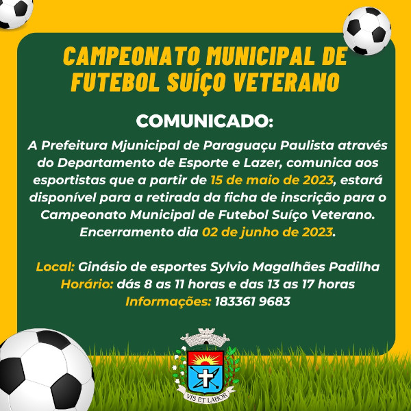 Departamento de Esportes iniciará inscrições para o Campeonato Municipal de Futsal Masculino livre