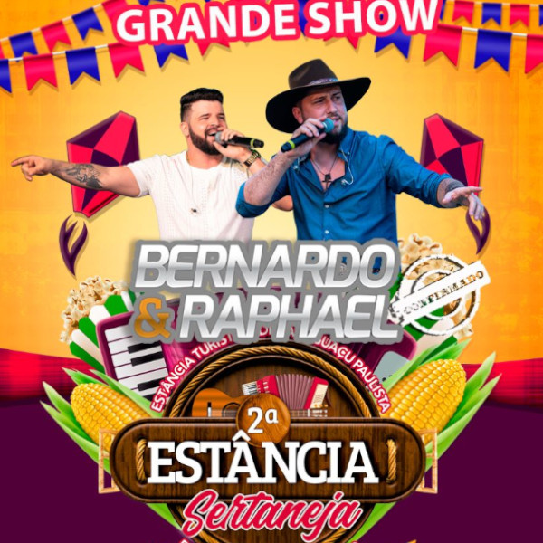 Dupla Bernardo & Rafael se apresenta sábado na 2ª Estância Sertaneja em Paraguaçu
