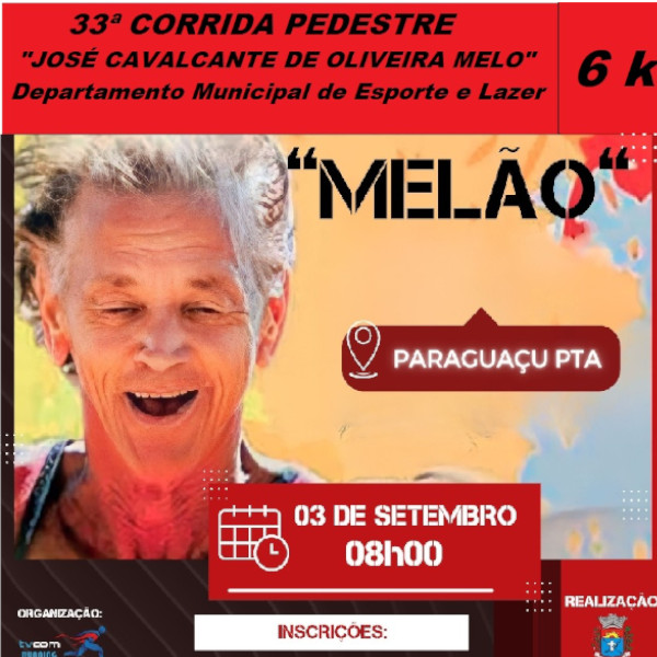 33ª Corrida Pedestre “José Cavalcante de Oliveira Melo” acontece no dia 3 de setembro