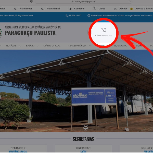 Câmeras ao vivo de pontos turísticos de Paraguaçu Paulista estão disponíveis no site da Prefeitura