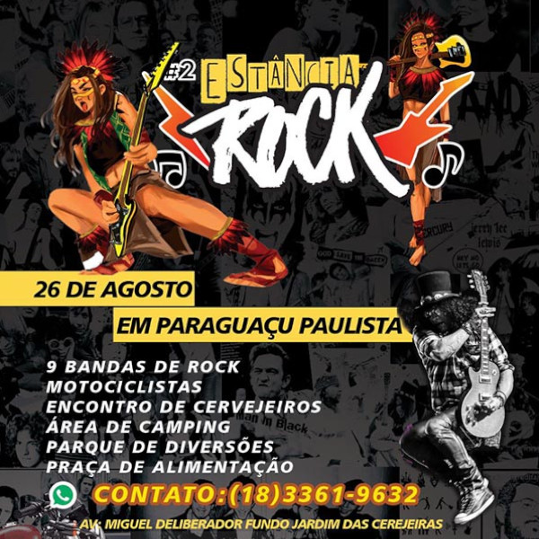 Departamento de Turismo e Cultura promove o 2º Estância Rock neste sábado