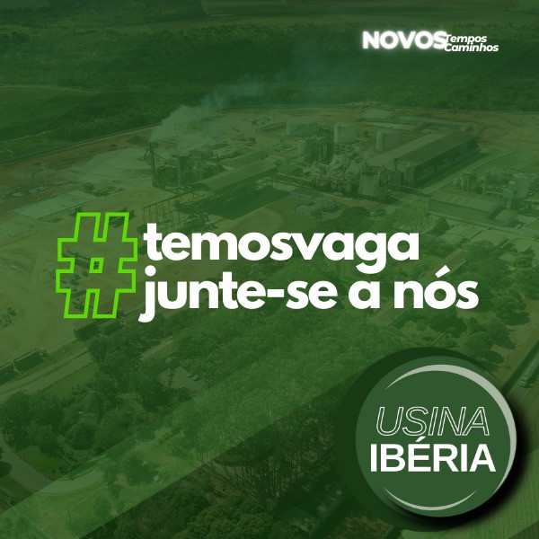 Usina Ibéria abre quatro vagas de emprego