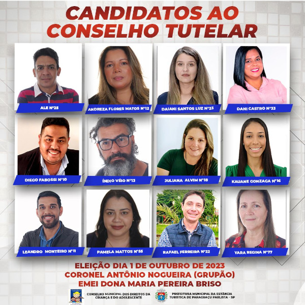 Eleição do Conselho Tutelar será no próximo domingo, dia 1º de outubro, em Paraguaçu Paulista