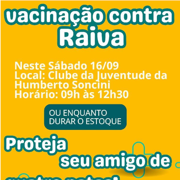 Sábado tem vacinação contra a raiva em cães e gatos de Paraguaçu Paulista