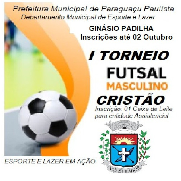 Estão abertas as inscrições para o 1º Torneio de Futsal Masculino Cristão
