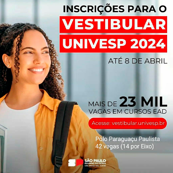 Últimos dias para Inscrições na Univesp: Paraguaçu Paulista oferece 42 vagas em graduação