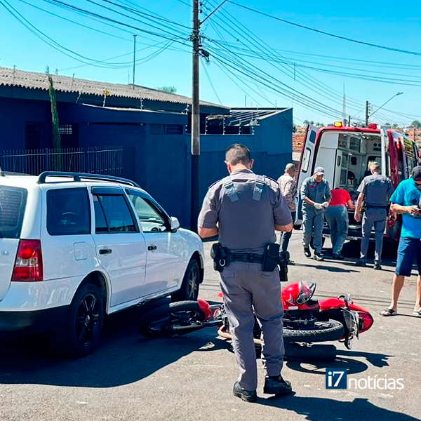 Acidente entre moto e carro deixa vítima em Assis