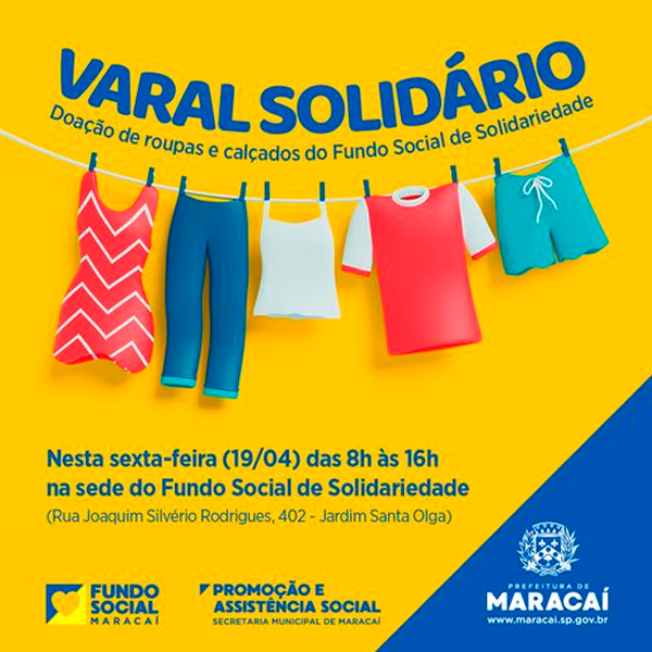 Varal Solidário em Maracaí nesta sexta: uma iniciativa de apoio à comunidade