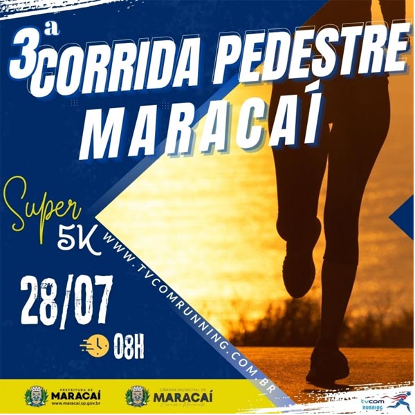 Inscrições abertas para a 3ª Corrida Pedestre Maracaí 5k