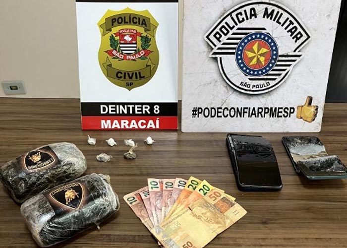 Polícia de Maracaí frustra tentativa de descarte de droga e prende traficante