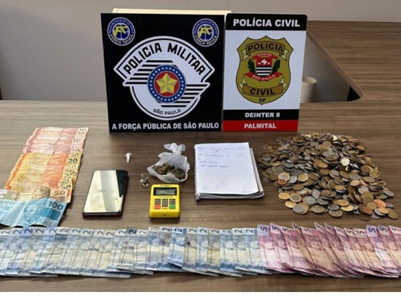 Operação policial conjunta: Homem de 23 anos é preso por tráfico em Palmital