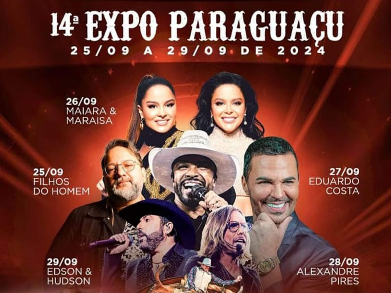 14ª Expo Paraguaçu: grade de shows confirmada com atrações de peso