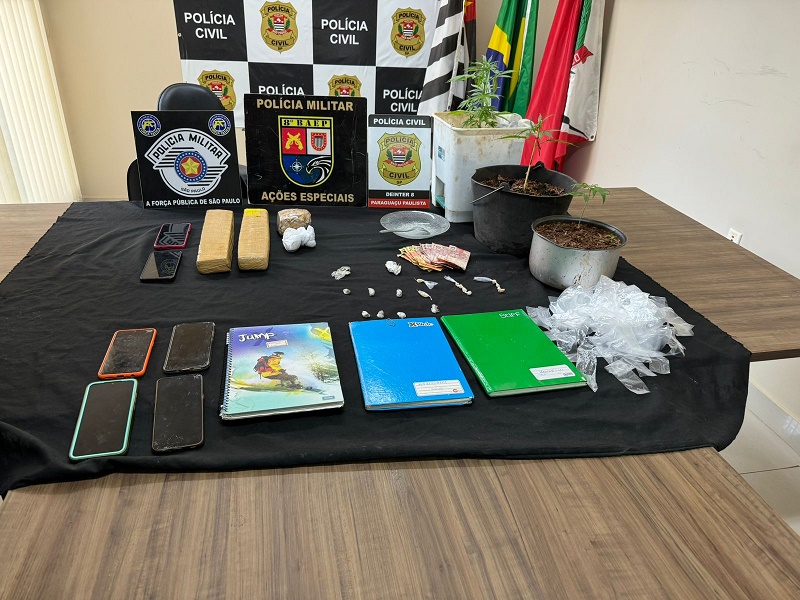 Polícia Civil e Militar realizam operação Bad Trip em Paraguaçu e prendem 5 por tráfico de drogas