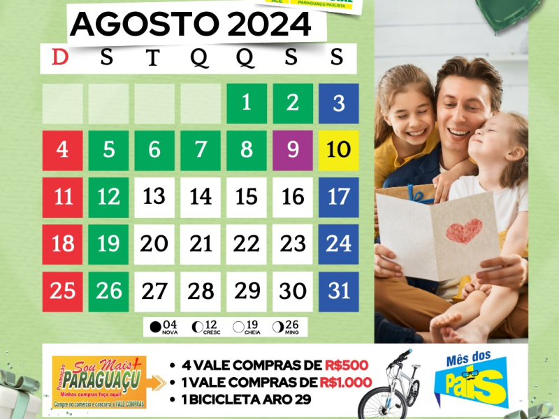 Confira o calendário de datas comemorativas de Paraguaçu Paulista