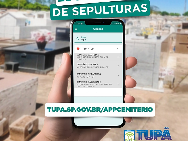 Aplicativo de celular para localização de túmulos está disponível em Tupã