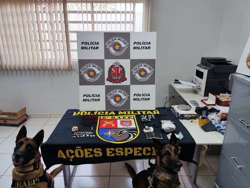 Equipe do Baep Canil encontra drogas e munições em operação conjunta em João Ramalho
