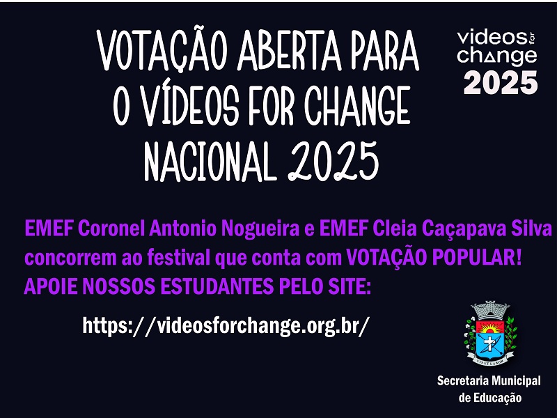 Paraguaçu é destaque nacional no Festival Vídeos for Change com projetos de duas escolas municipais