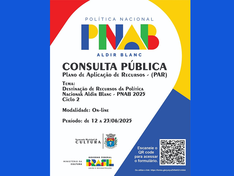 Secretaria de Cultura disponibiliza formulário de Consulta Pública para PNAB 2025