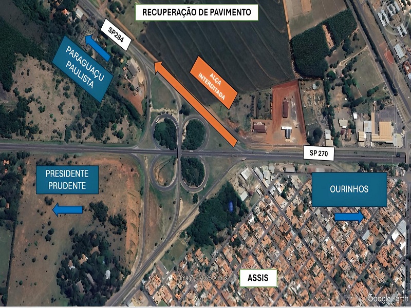 Alça de acesso à SP 284 será interditada para obras na segunda, em Assis