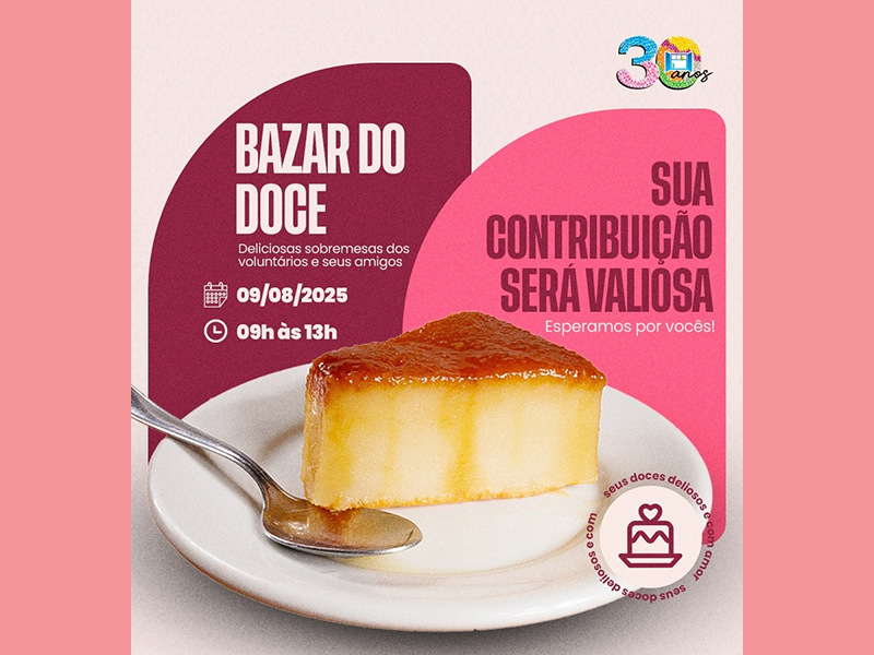 Bazar do Doce será realizado em prol da Associação de Combate ao Câncer em Paraguaçu Paulista