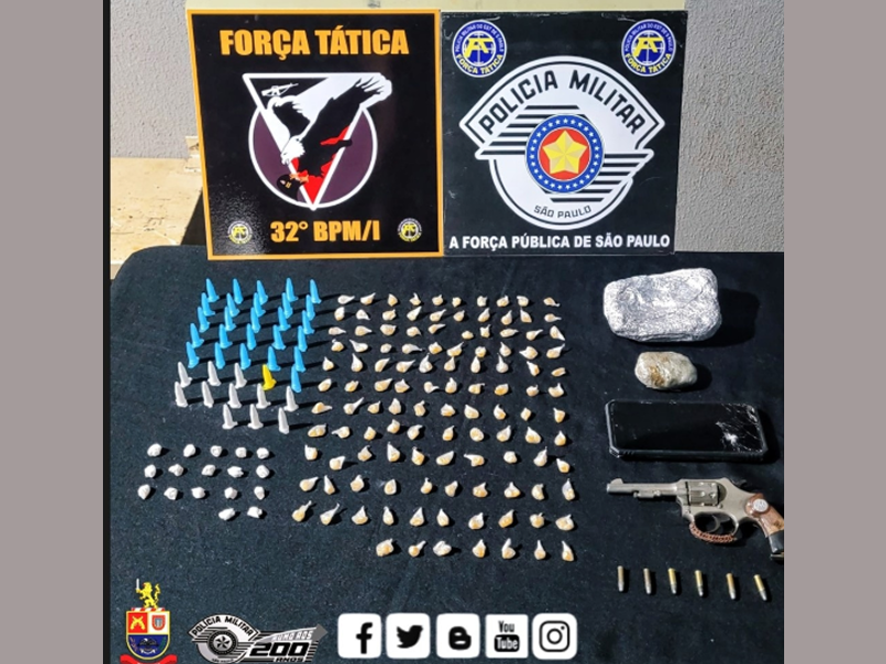 Homem é preso em Palmital por porte ilegal de arma de fogo e tráfico de drogas