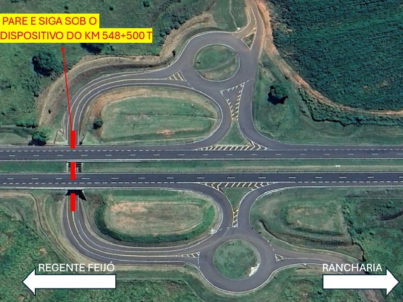 Passagem inferior da SP-270 terá Pare e Siga, em Regente Feijó