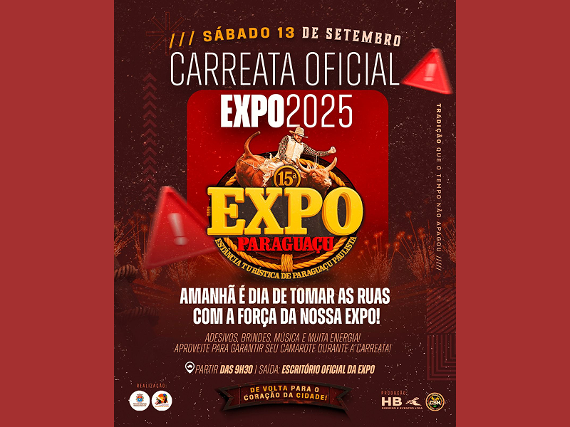Sábado tem carreata da Expo Paraguaçu 2025