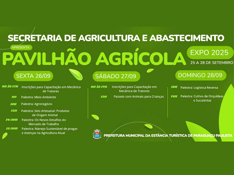 Expo Paraguaçu 2025 terá Pavilhão Agrícola com palestras e capacitações