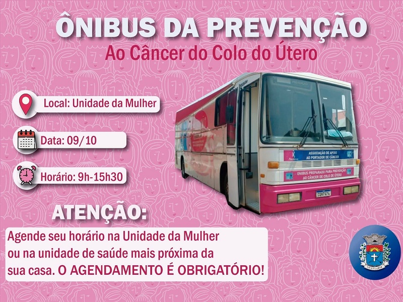 Prefeitura realiza coleta de papanicolau em ônibus na Unidade da Mulher