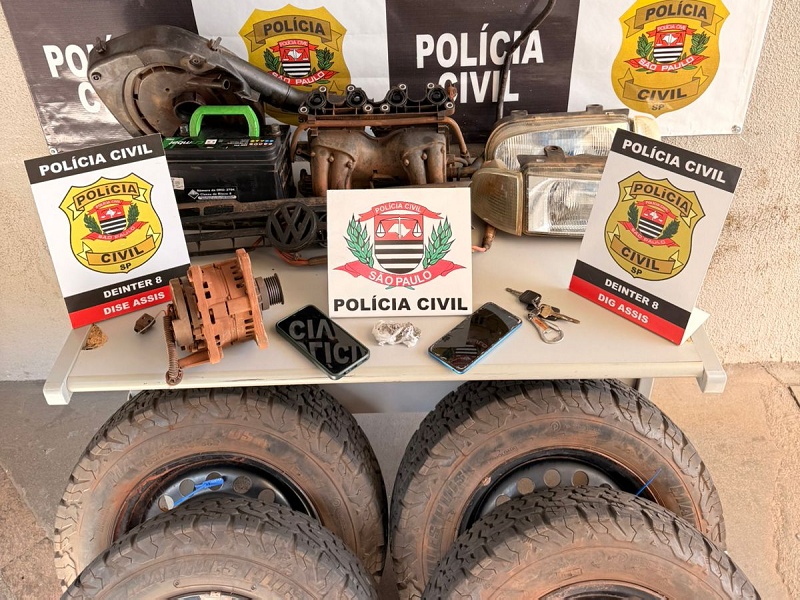 Polícia Civil prende em Assis homem com peças de carro furtado em Platina