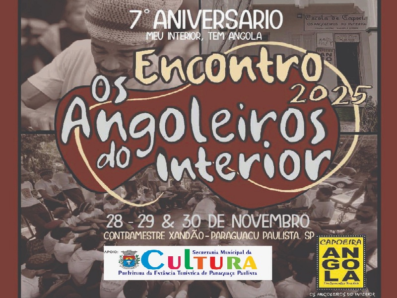 Escola de Capoeira Angola celebra 7 anos com evento internacional em Paraguaçu Paulista
