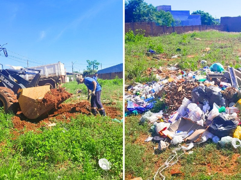 Descarte irregular gera risco de escorpiões e dengue na via de acesso ao Balneário Municipal