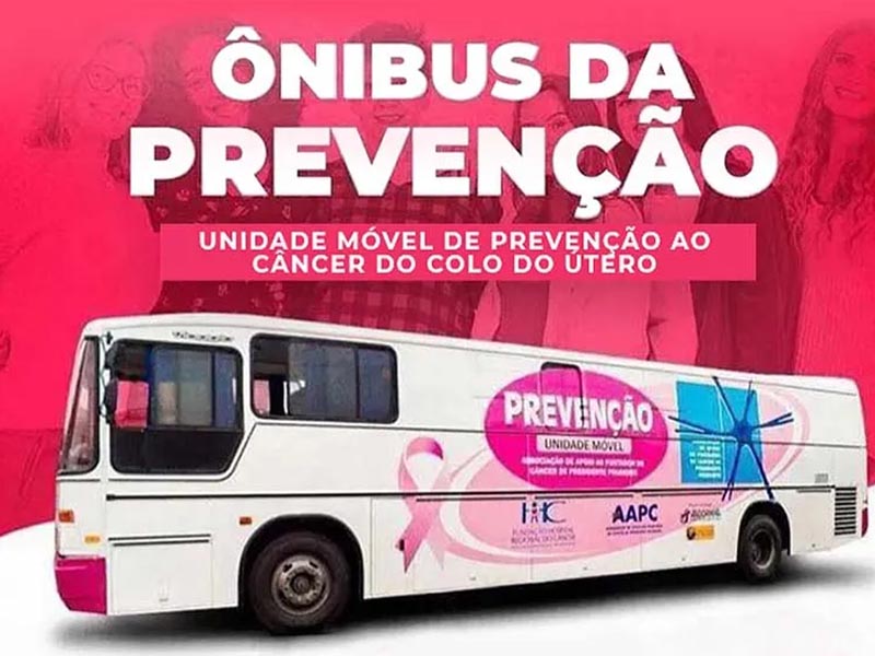 Ônibus do Papanicolau estará em frente à Unidade de Atendimento à Mulher no dia 10 de março