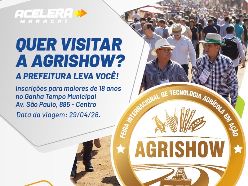Maracaí abre inscrições para visita à Agrishow 2026 com transporte gratuito