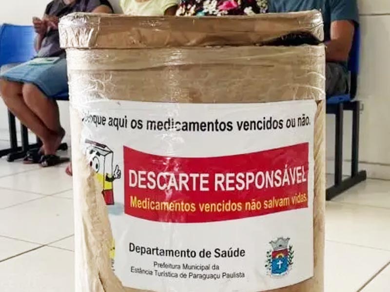 Descarte correto de medicamentos evita riscos à saúde de pessoas e animais, e evita poluição