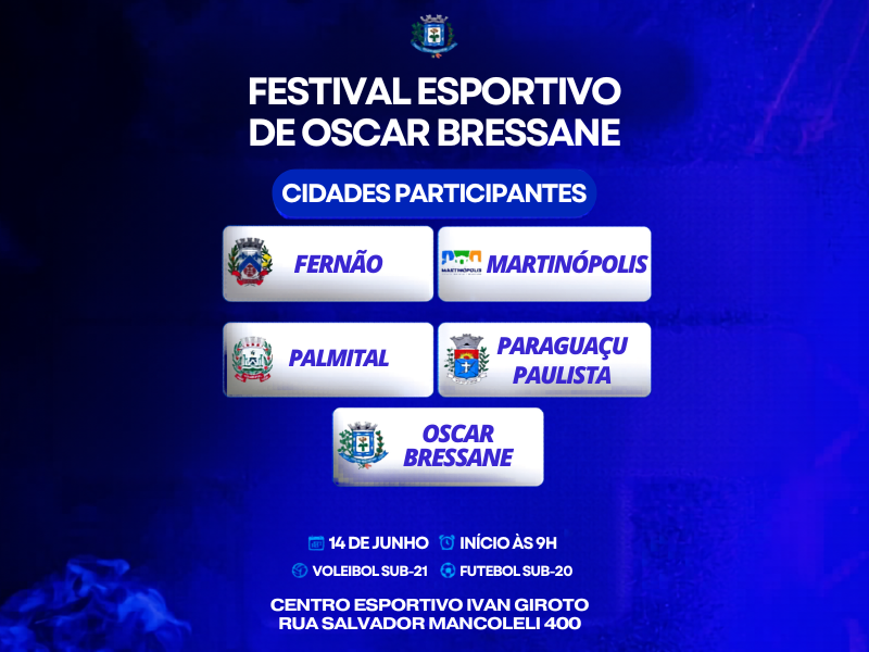 Paraguaçu Paulista participa do Festival Esportivo de Oscar Bressane com equipes de base