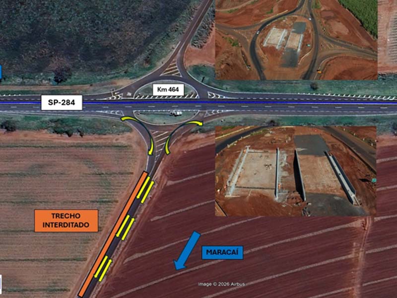 Eixo SP reforça alerta para trecho em obras no acesso a Maracaí