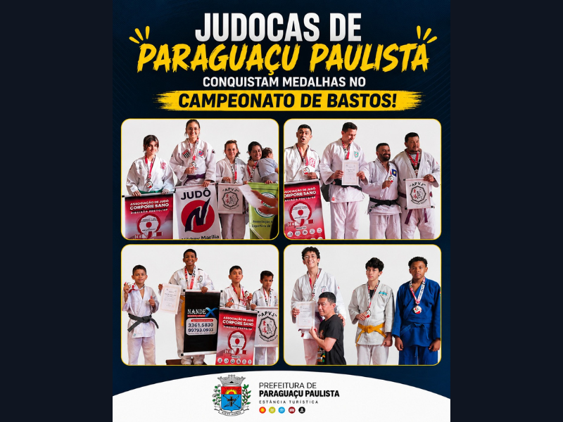 Judocas de Paraguaçu Paulista conquistam medalhas e se destacam no Campeonato de Bastos