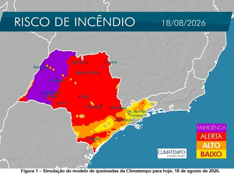 Defesa Civil alerta para risco elevado de incêndios e queimadas em Paraguaçu nesta terça-feira