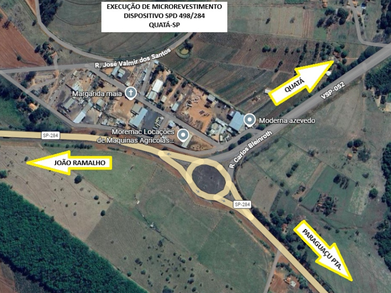 SP-284 terá recuperação de pavimento em oito dispositivos entre Paraguaçu Paulista e Rancharia