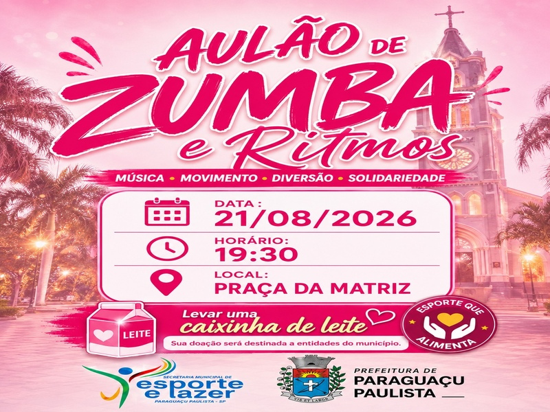 Aulão de Zumba e Ritmos une esporte, saúde e solidariedade na Praça da Matriz