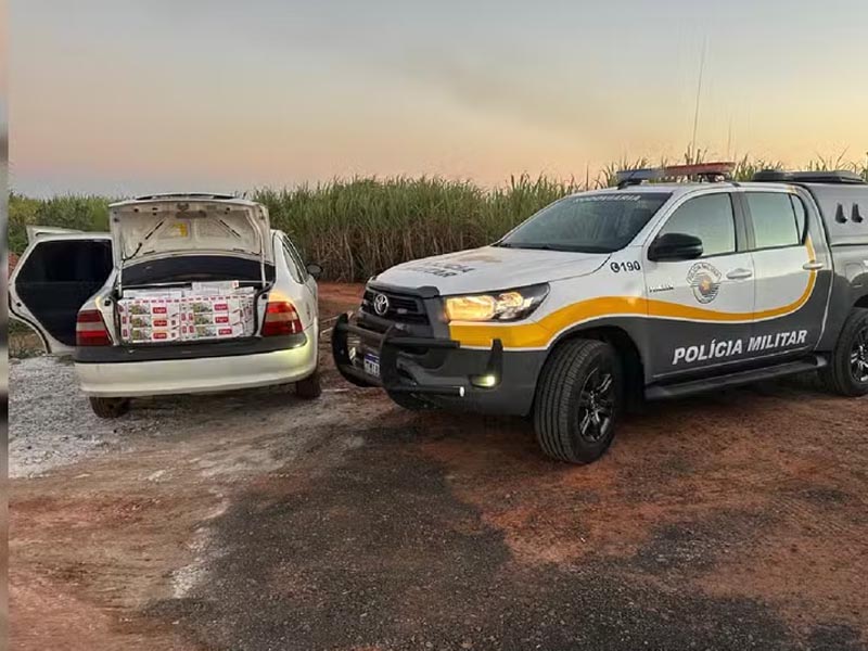 Homem e preso após fuga e apreensão de 17 mil maços de cigarros contrabandeados em Quatá