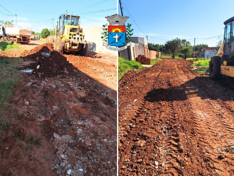 Prefeitura realiza manutenção em rua de terra e melhora trafegabilidade no Loteamento da Nilda