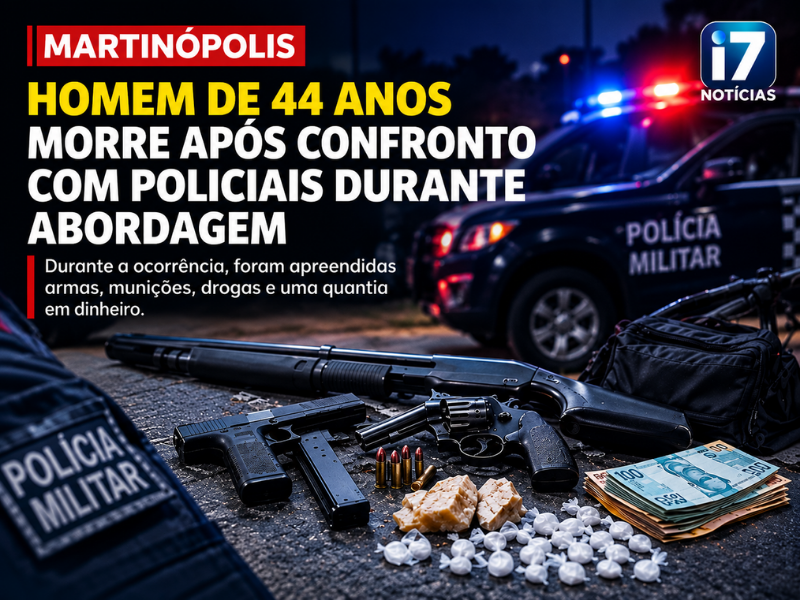 Homem de 44 anos morre após confronto com policiais durante abordagem em Martinópolis