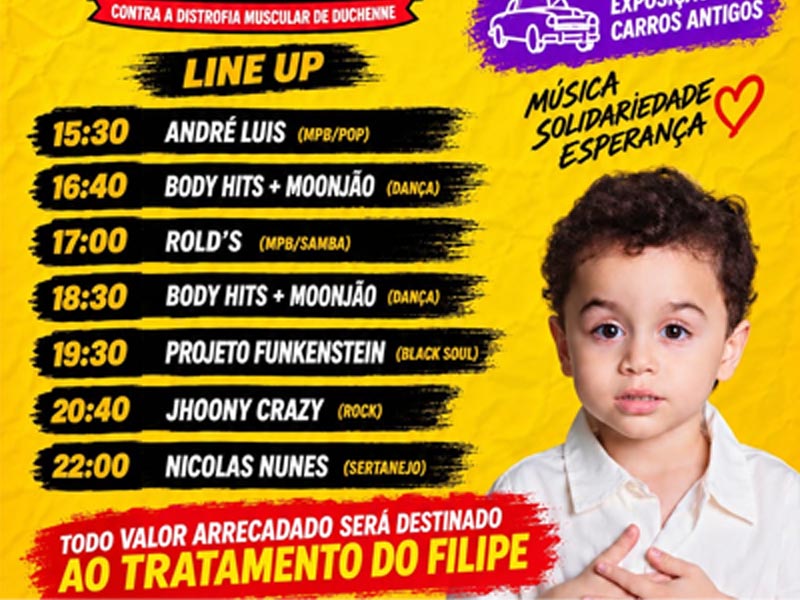 Festival musical será realizado em Assis em prol do tratamento de Filipe Batista