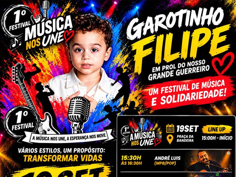 Festival de música reúne atrações em prol do pequeno Filipe em Paraguaçu Paulista