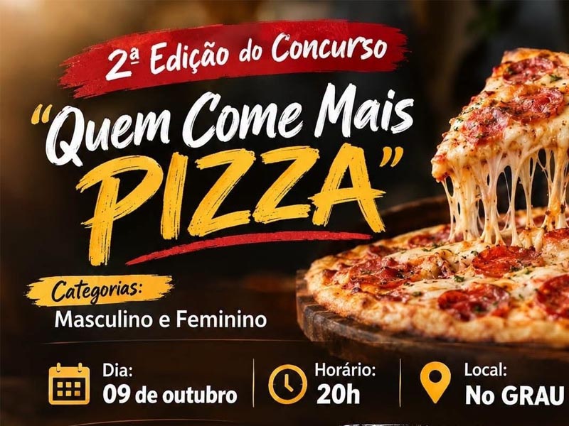 Quem come mais? Quatá promove disputa para eleger o maior comedor de pizza