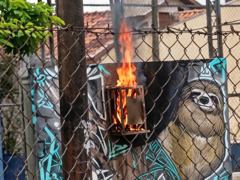 Raio provoca incêndio e destrói padrão elétrico da quadra da Vila Gammon, em Paraguaçu